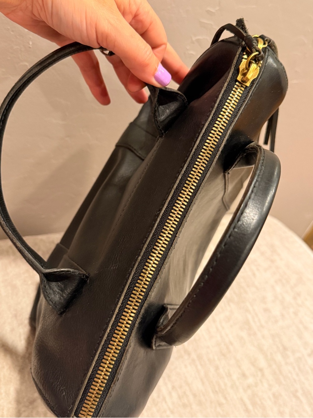 Madewell Black Leather Satchel Bag #401 - Picture 9 of 16